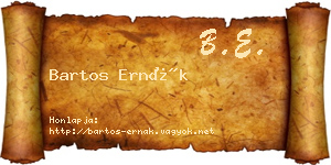 Bartos Ernák névjegykártya